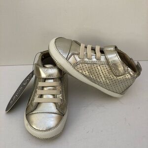 NWT Old Soles Cheer Bambini Gold Leather Toddler Sneakers - Size EU 23 / US 7